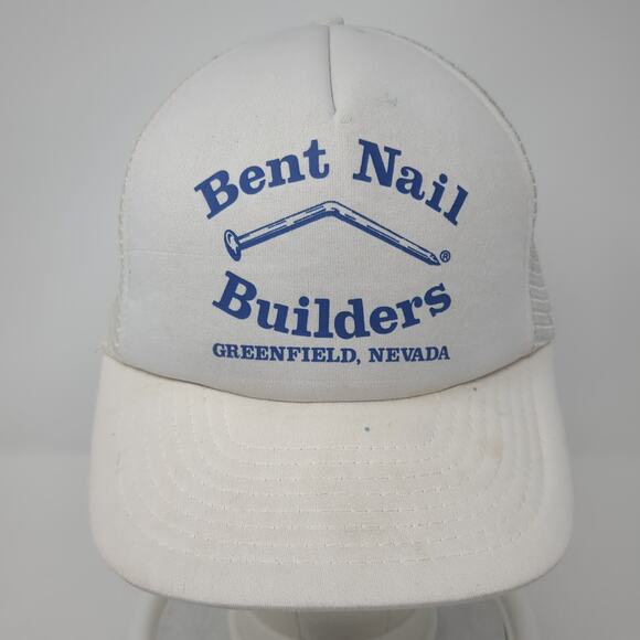 Bent Nail Builders Greenfield Nevada Trucker Cap White OS Adjustable Winner - Picture 2 of 9